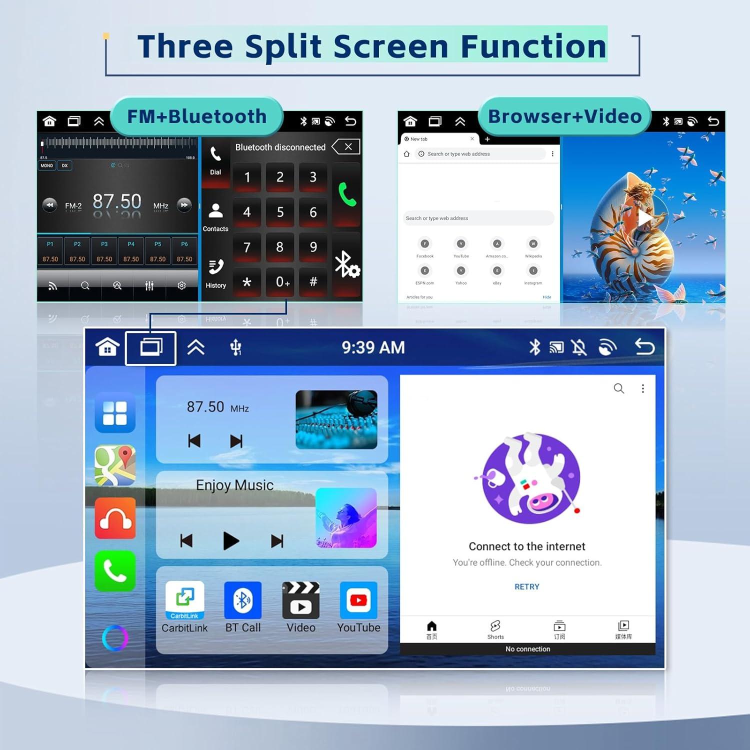 Radio Estéreo Android 4+64GB Inefala para Toyota Corolla EX 2005-2012