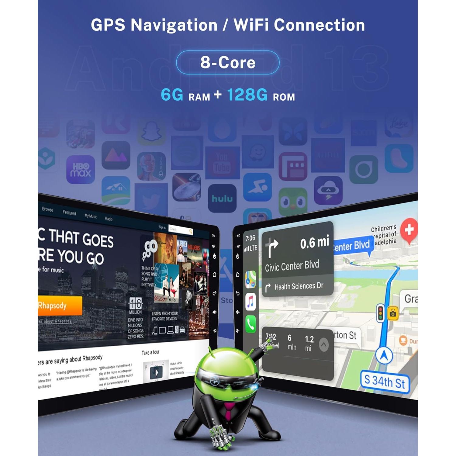 Radio de Coche Rimoody 8 Core 6G+128G para Toyota Corolla 2007-2012