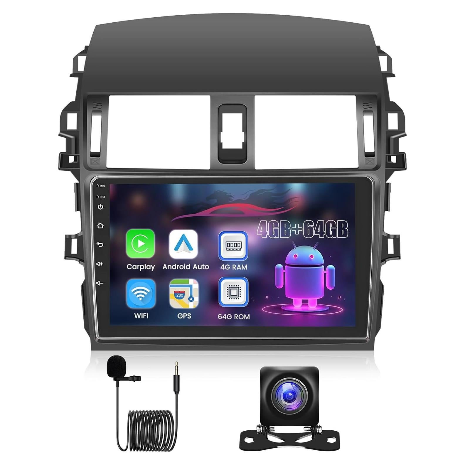 Radio Android 8 Core 4GB 64GB para Toyota Corolla 2009-2013