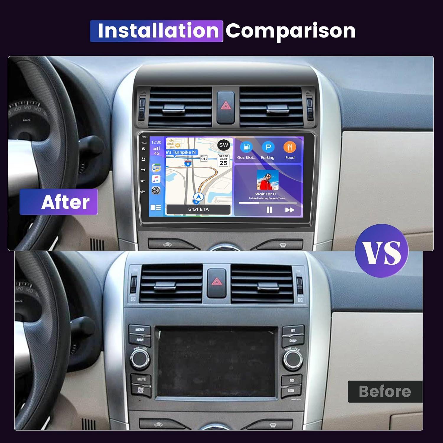 Radio Android 8 Core 4GB 64GB para Toyota Corolla 2009-2013