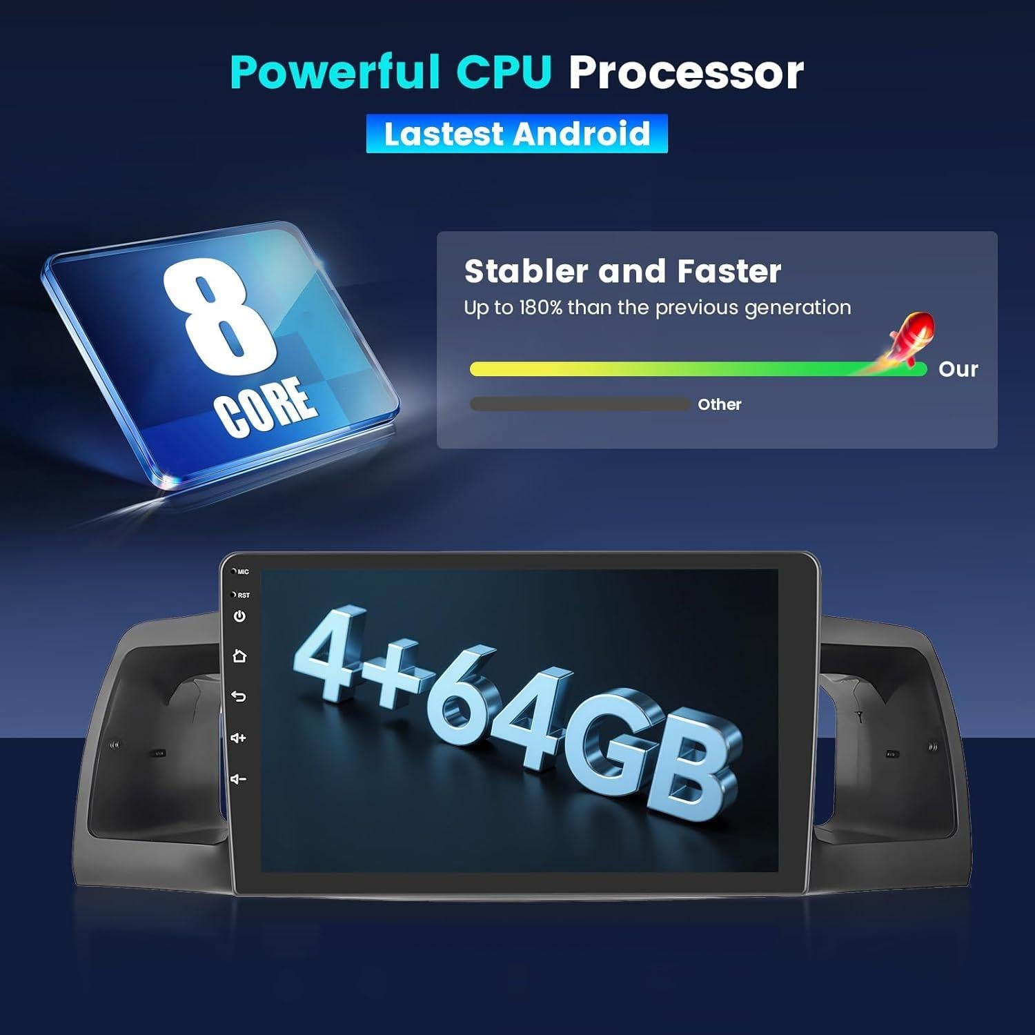 Estéreo de Coche Android 9" Fuluku 4+64GB para Toyota Corolla EX 2005-2012