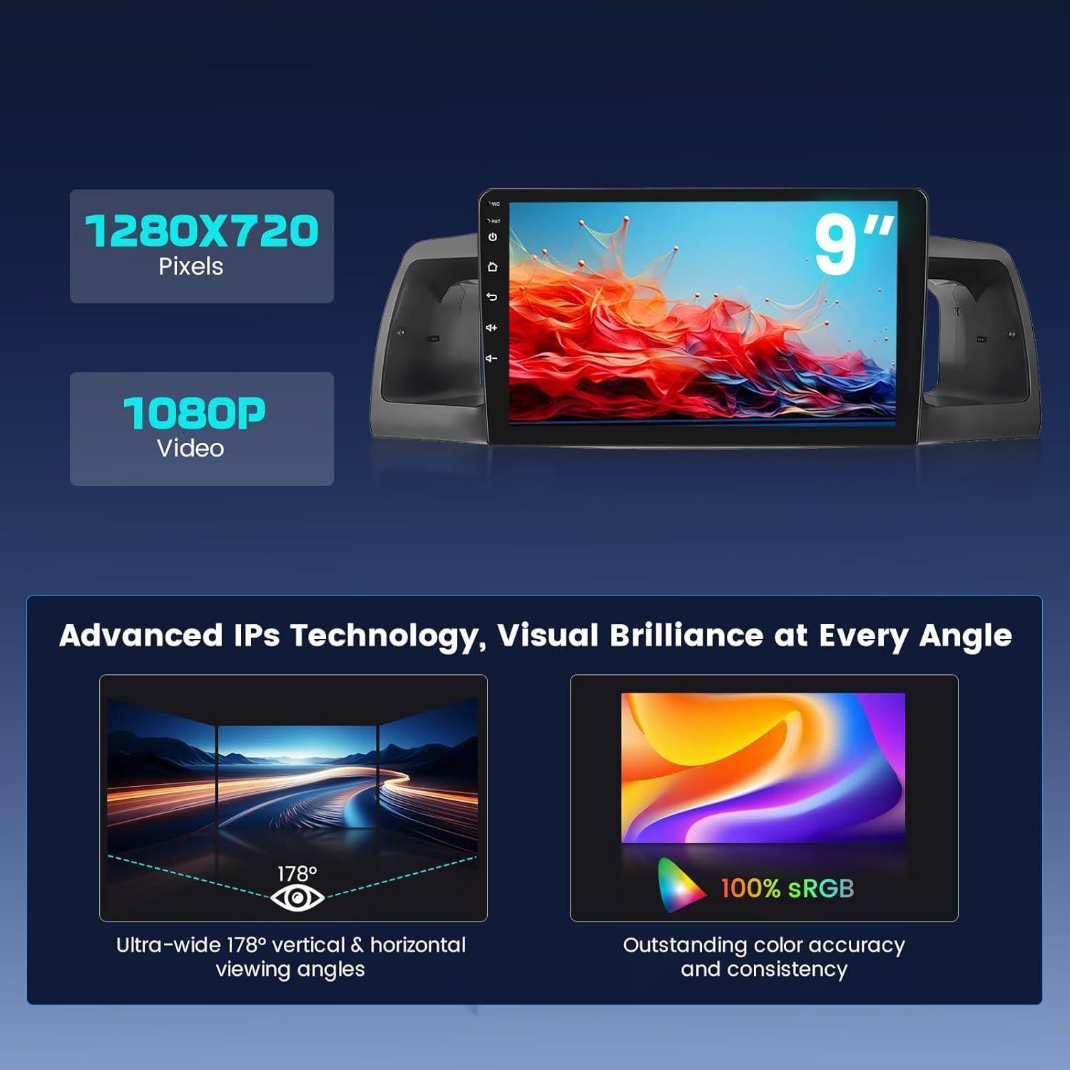 Estéreo de Coche Android 9" Fuluku 4+64GB para Toyota Corolla EX 2005-2012