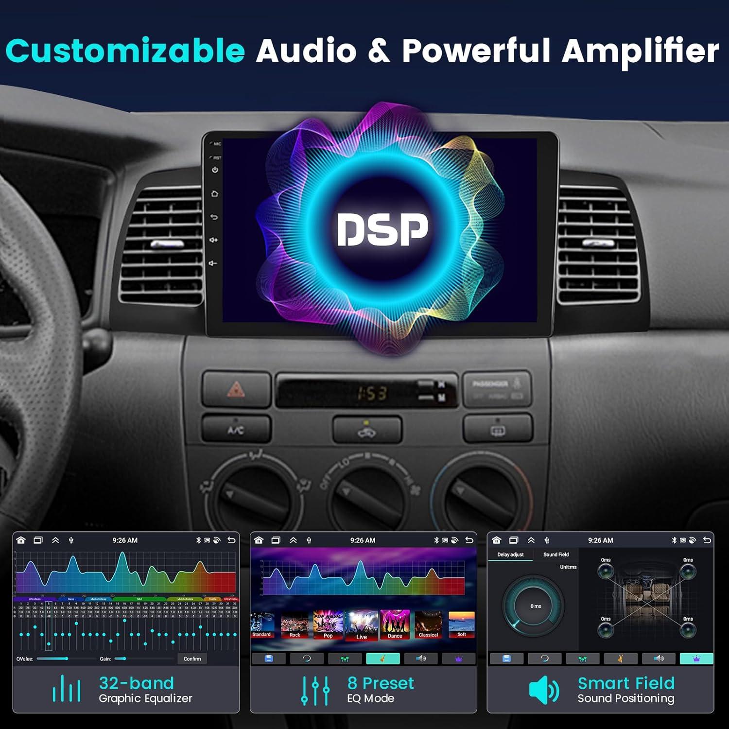 Estéreo de Coche Android 9" Fuluku 4+64GB para Toyota Corolla EX 2005-2012