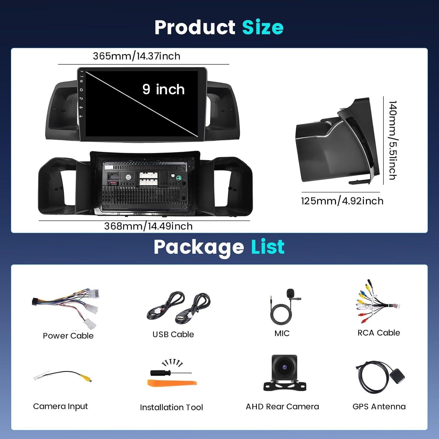 Estéreo de Coche Android 9" Fuluku 4+64GB para Toyota Corolla EX 2005-2012