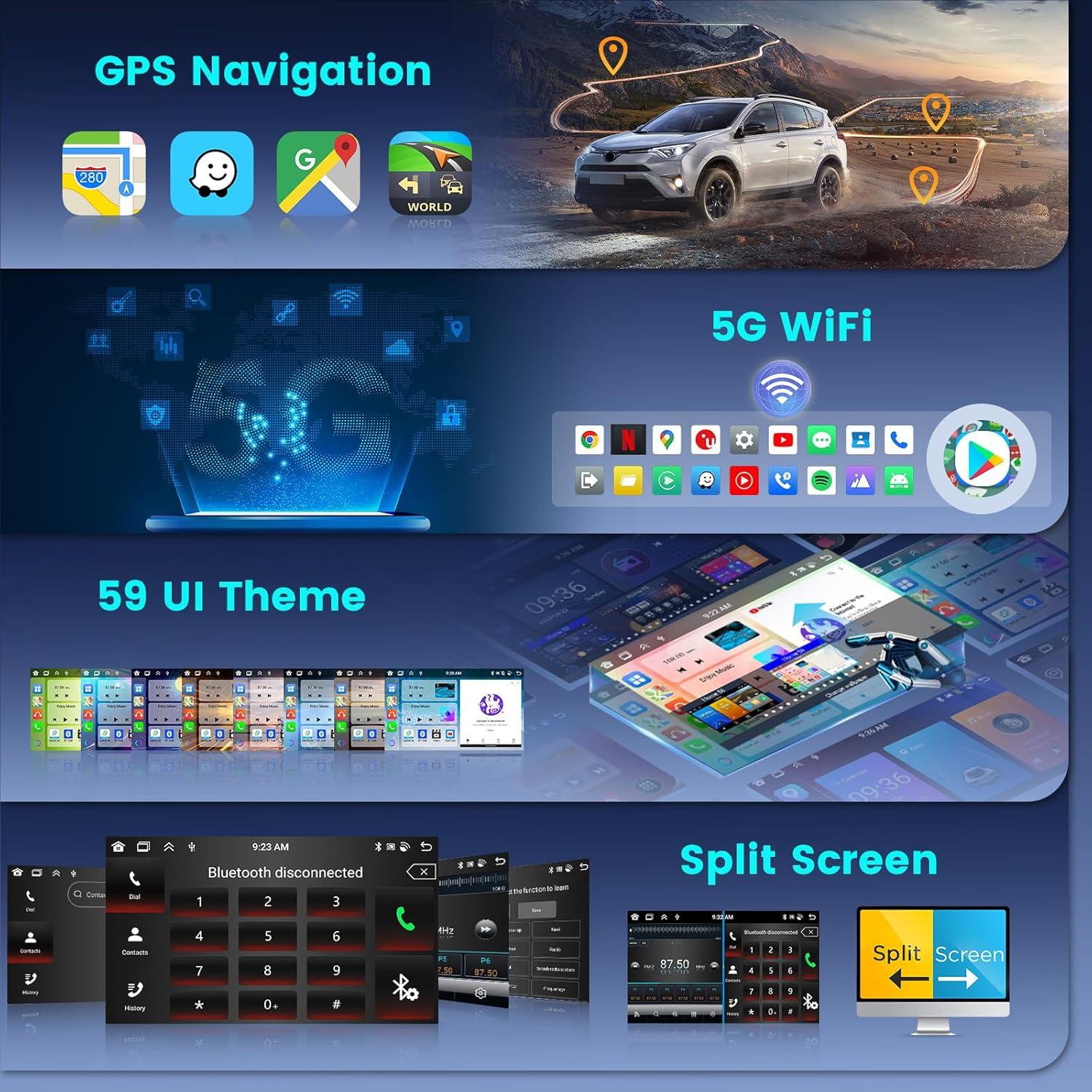 Estéreo de Coche Android 9" Fuluku 4+64GB para Toyota Corolla EX 2005-2012