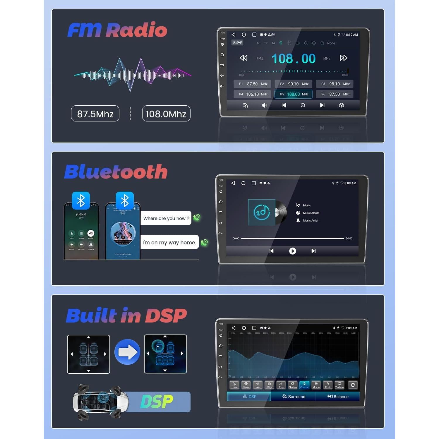 Estéreo de Coche Android Hikity 9" para Toyota Corolla 2009-2013