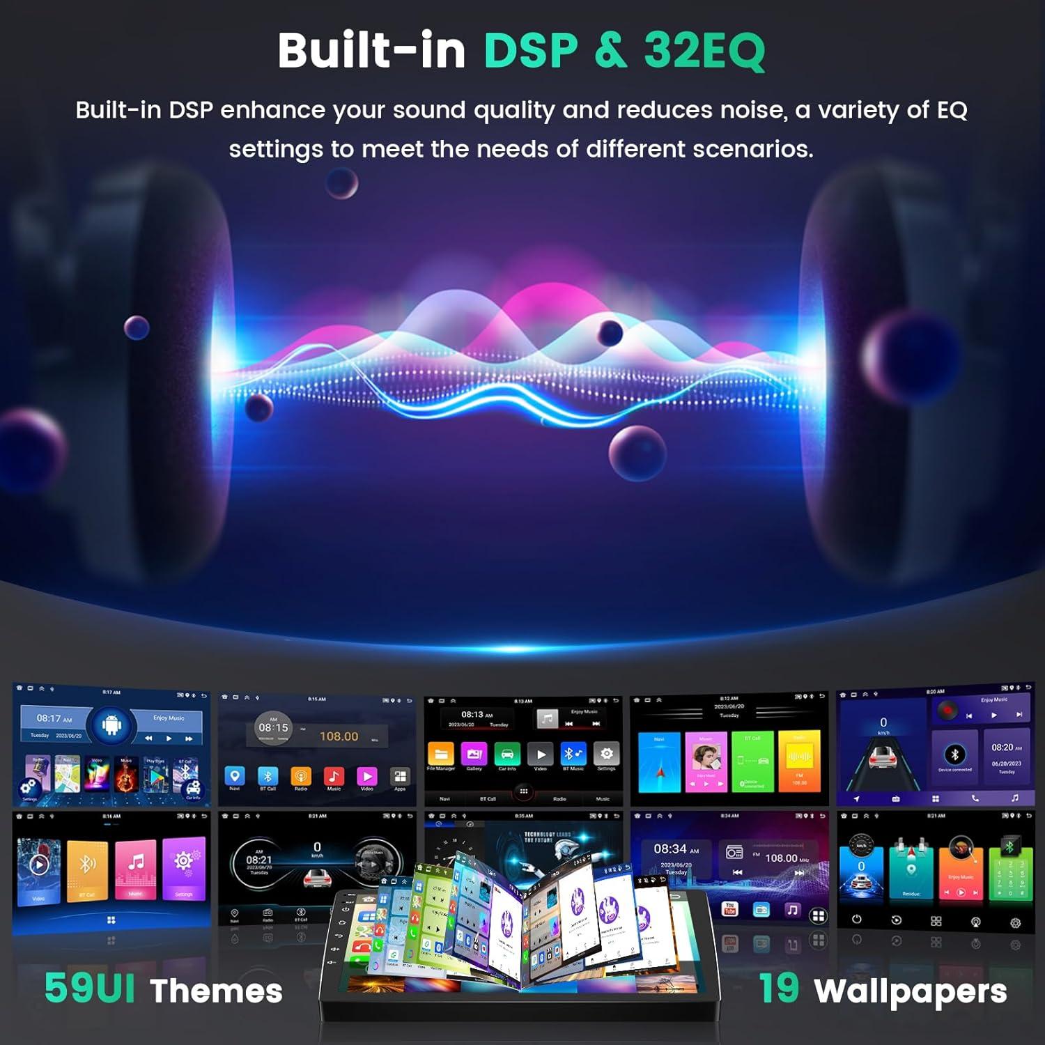 Estéreo Android 15 Hikity 9" para Toyota Corolla EX 2006-2013