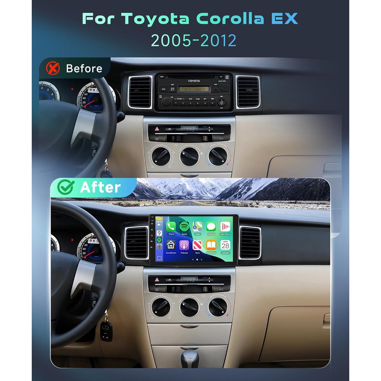 Estéreo de Coche MAHVEC 9" Android 13 para Toyota Corolla EX