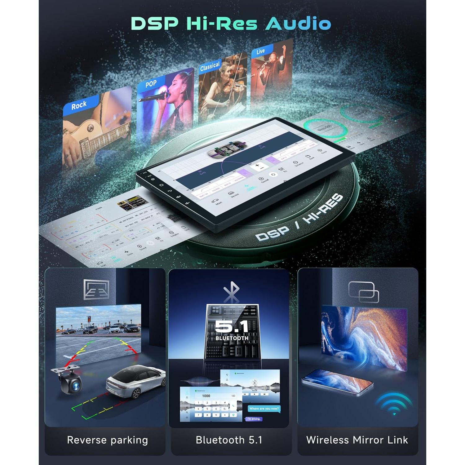 Estéreo de Coche MAHVEC 9" Android 13 para Toyota Corolla EX