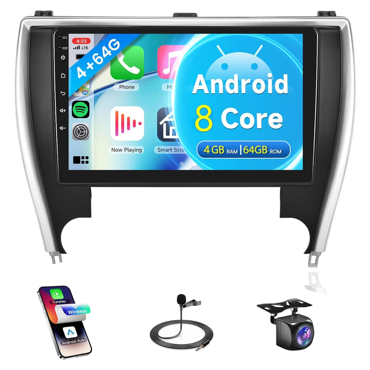 Estéreo de coche Rimoody 10.1" Android 4G+64G para Toyota Camry 2015-2017