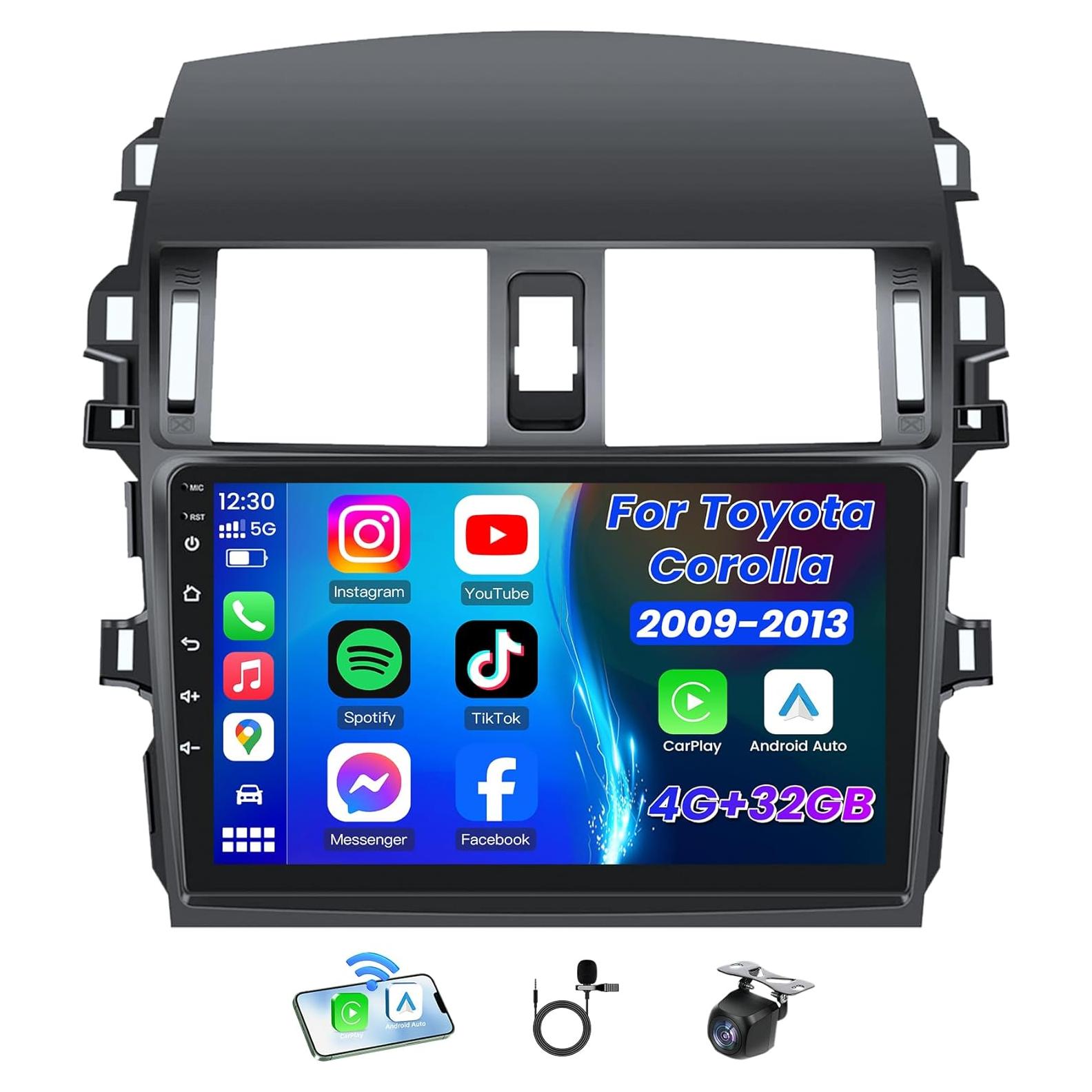 Estéreo de Coche Jufodrca para Toyota Corolla 2009-2013 8 Núcleos