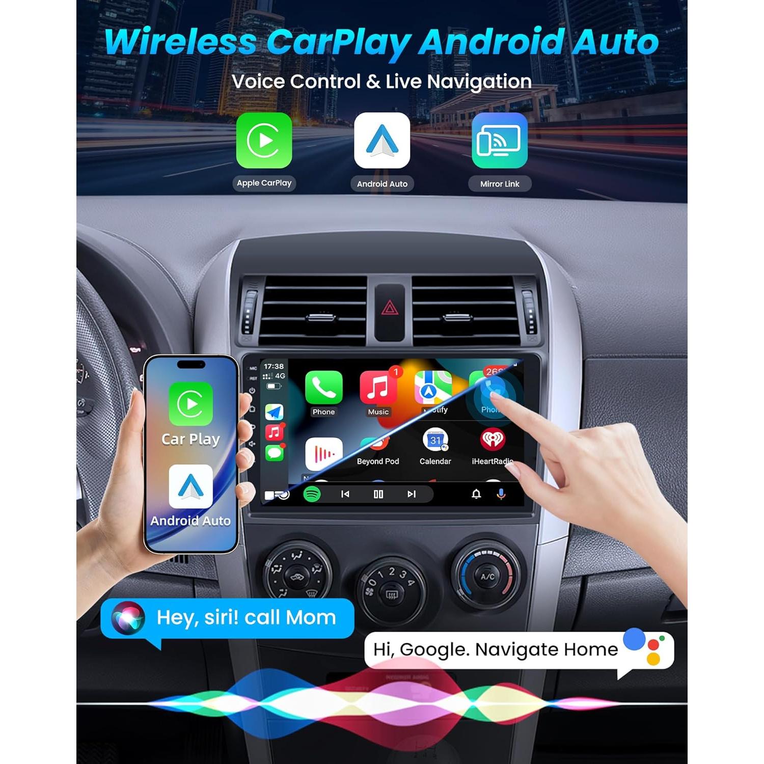 Estéreo de Coche Jufodrca para Toyota Corolla 2009-2013 8 Núcleos