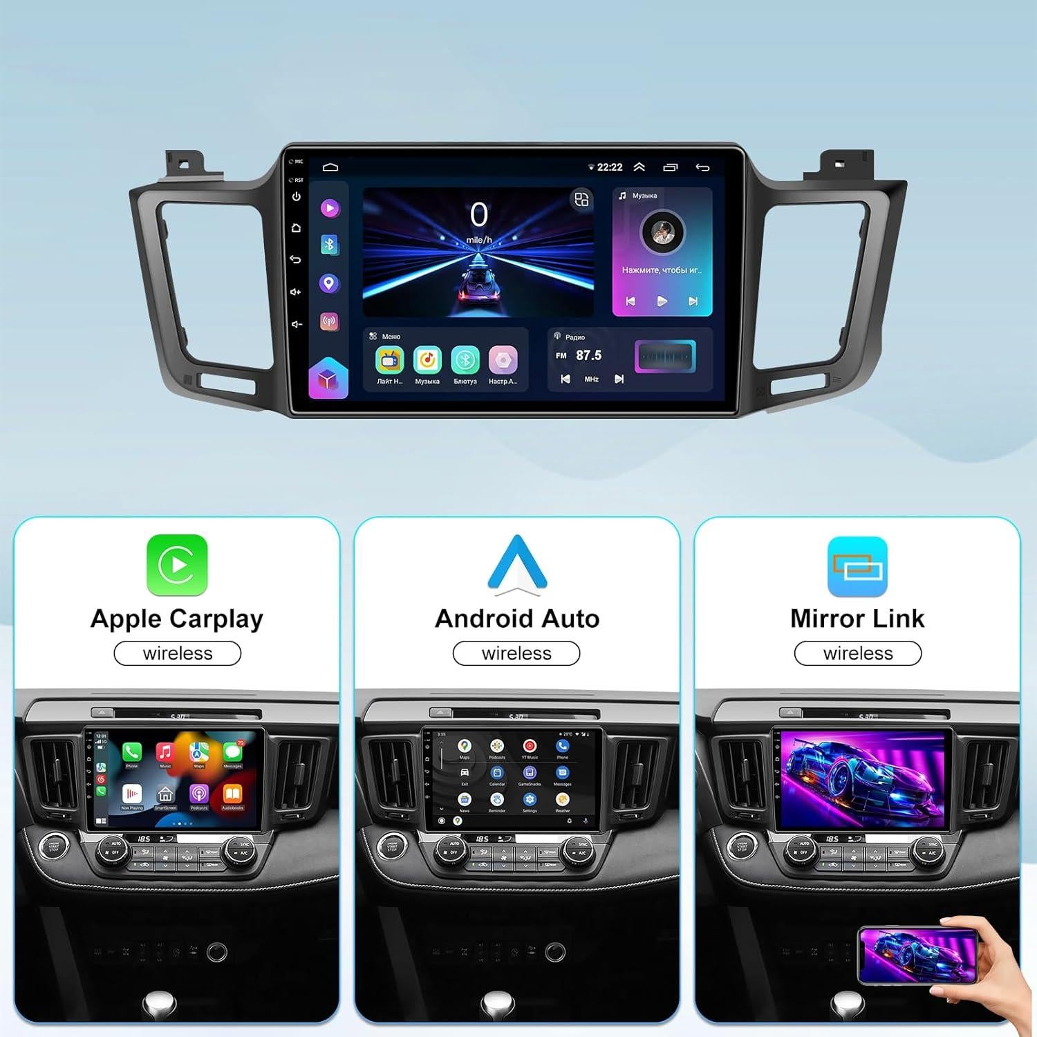 Estéreo de coche Android 10.2" TopWeb para Toyota RAV4 2013-2018