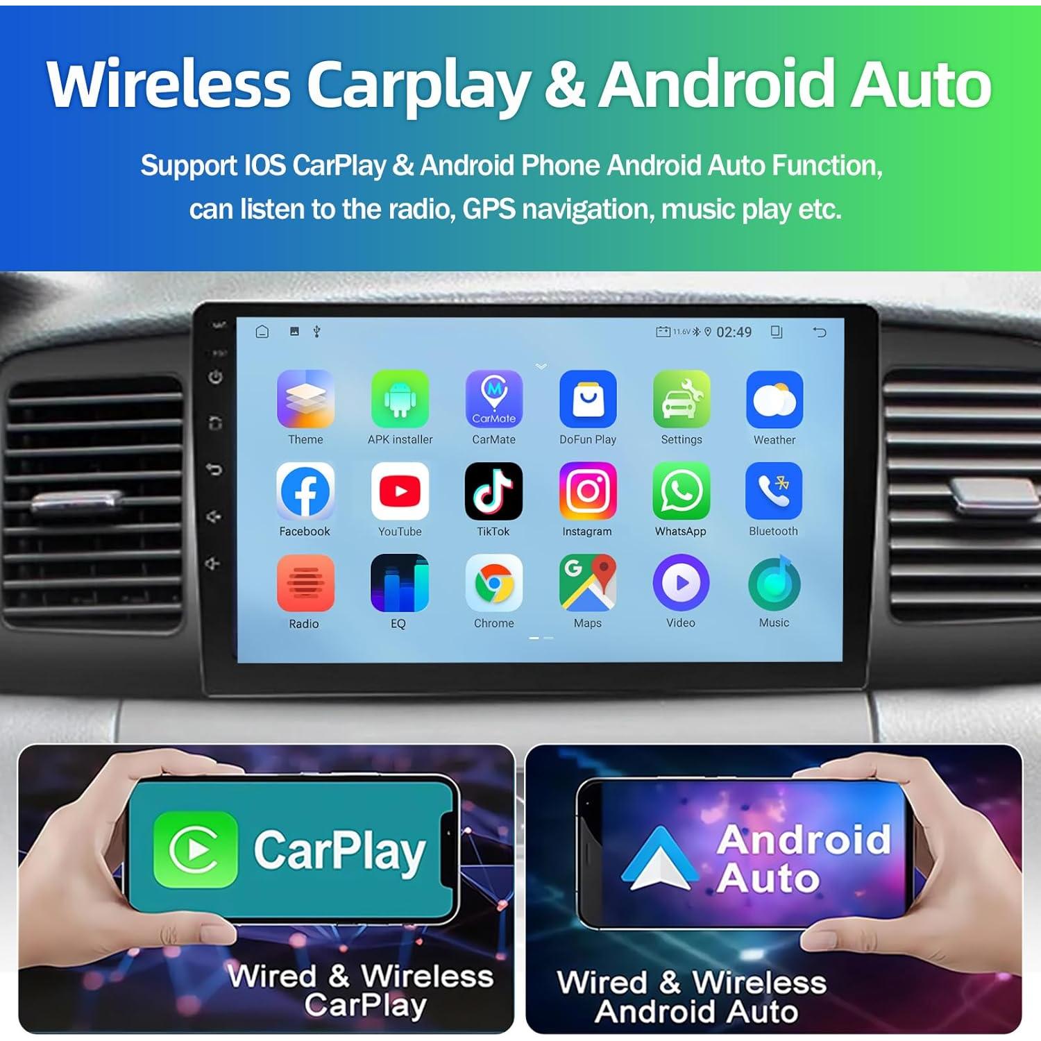 Estéreo Android 13 9" WheelX para Toyota Corolla 2009-2013