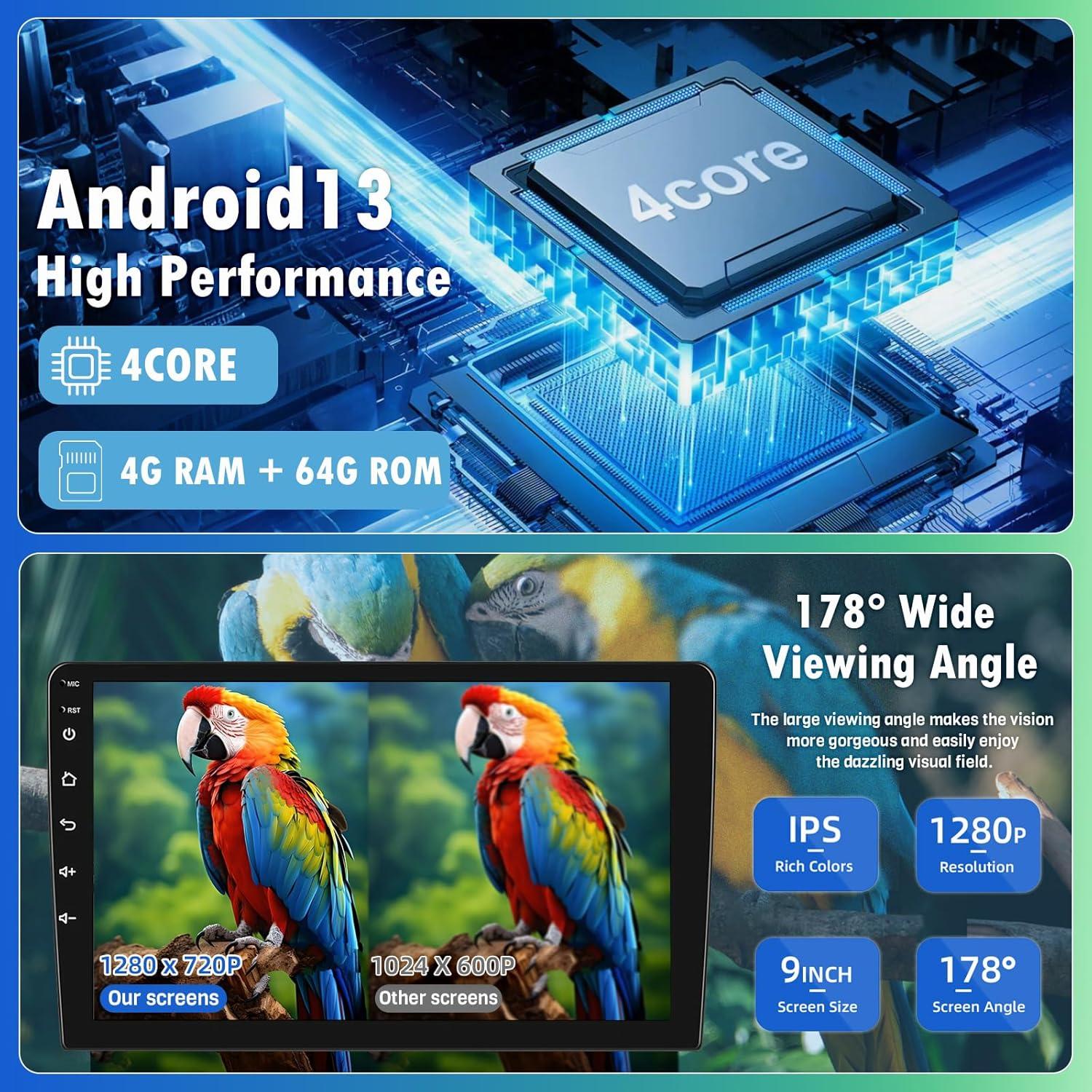 Estéreo Android 13 9" WheelX para Toyota Corolla 2009-2013