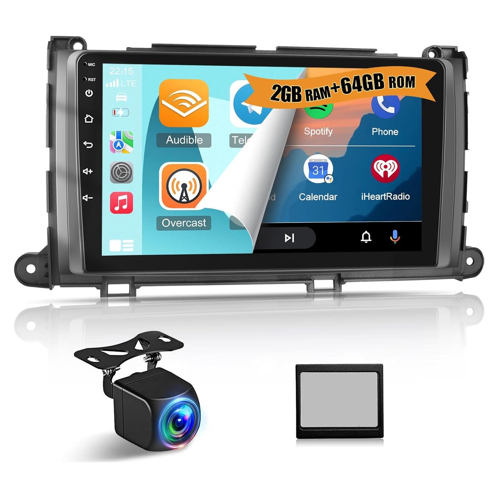 Estéreo Android NHOPEEW para Toyota Sienna 2010-2014, 9" HD