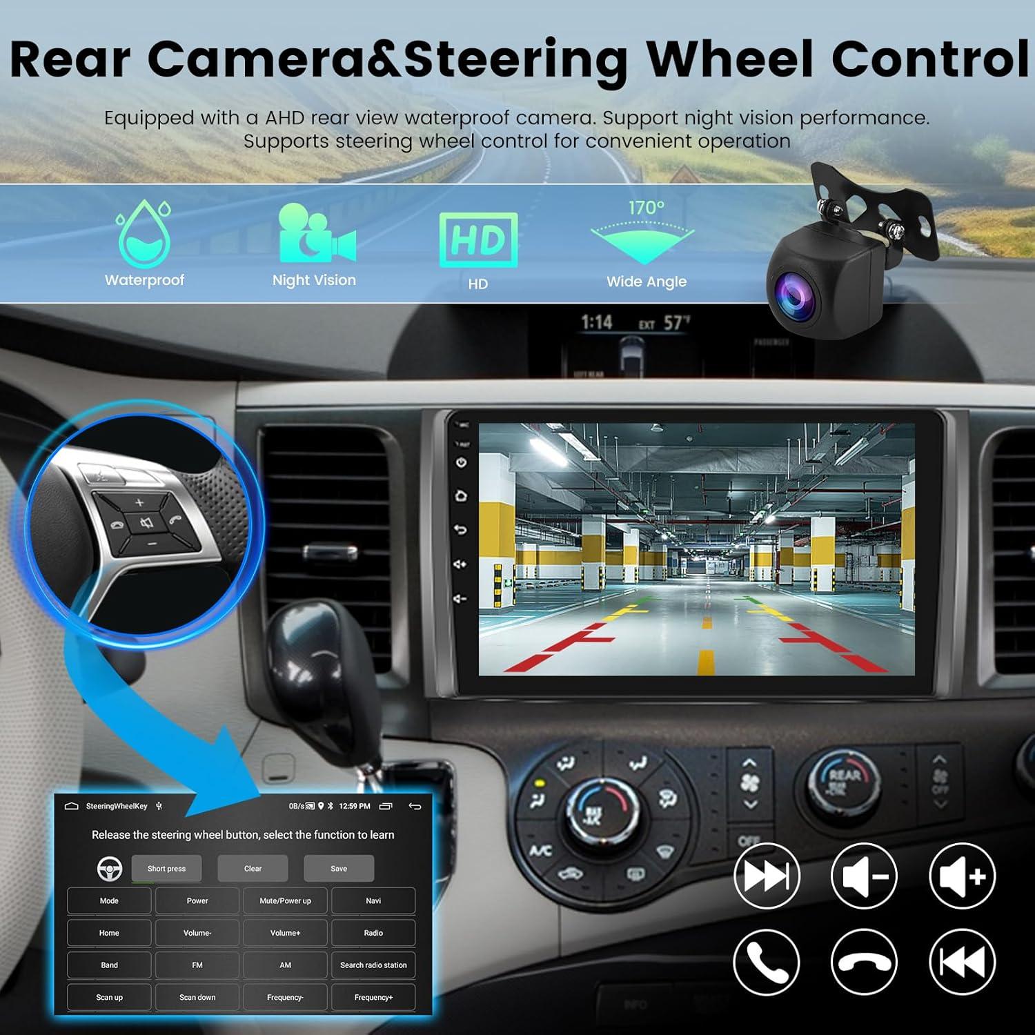 Estéreo Android NHOPEEW para Toyota Sienna 2010-2014, 9" HD