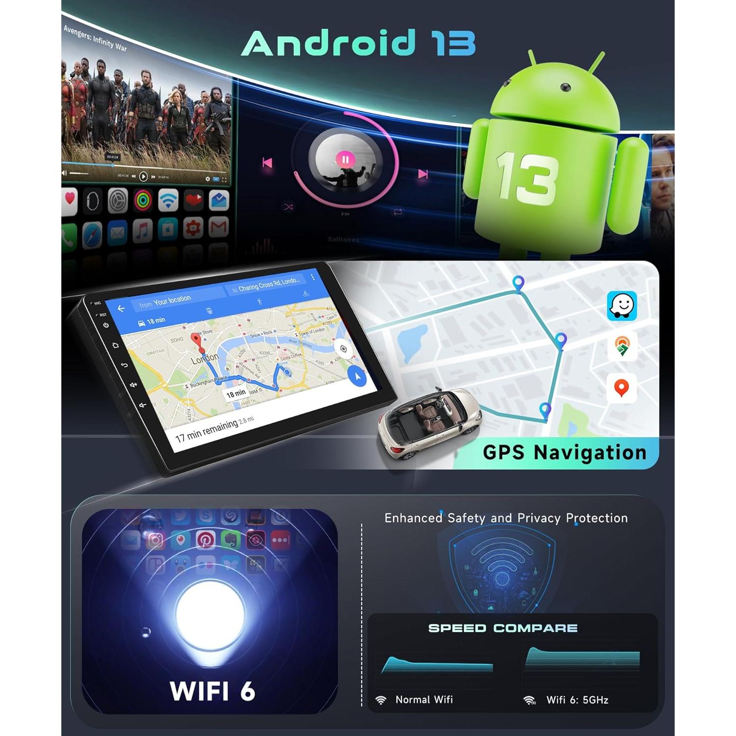 Estéreo Android 13 MAHVEC para Toyota RAV4 2007-2011 9"