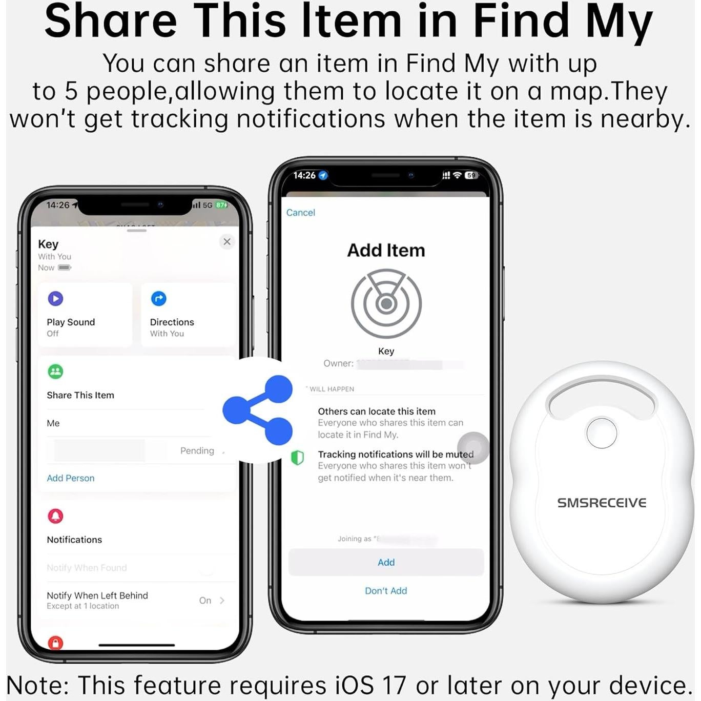 Etiquetas de seguimiento Bluetooth SMSRECEIVE IF01 - Paquete de 4
