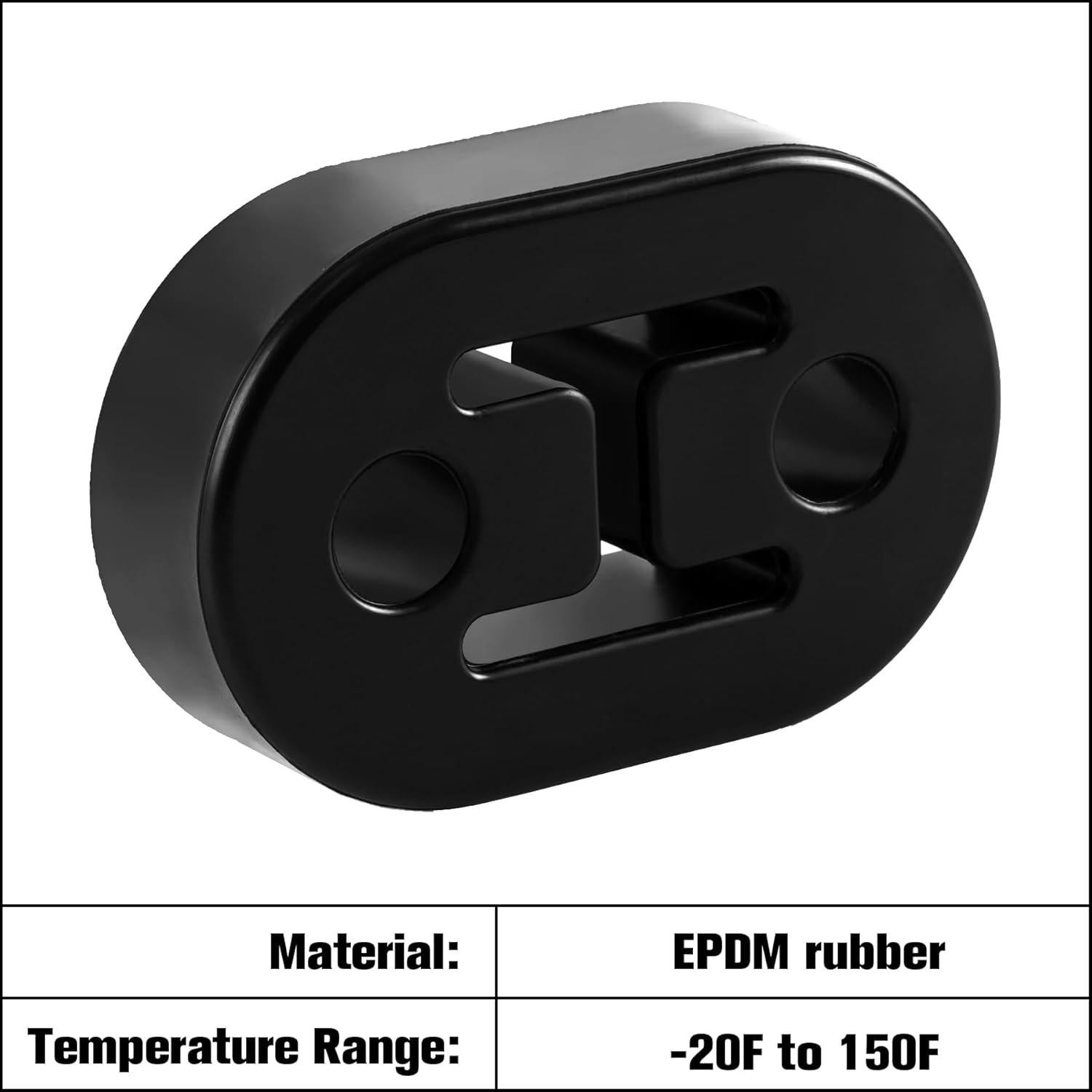 Soporte de Escape de Goma SINGARO 2PCS Negro 12mm