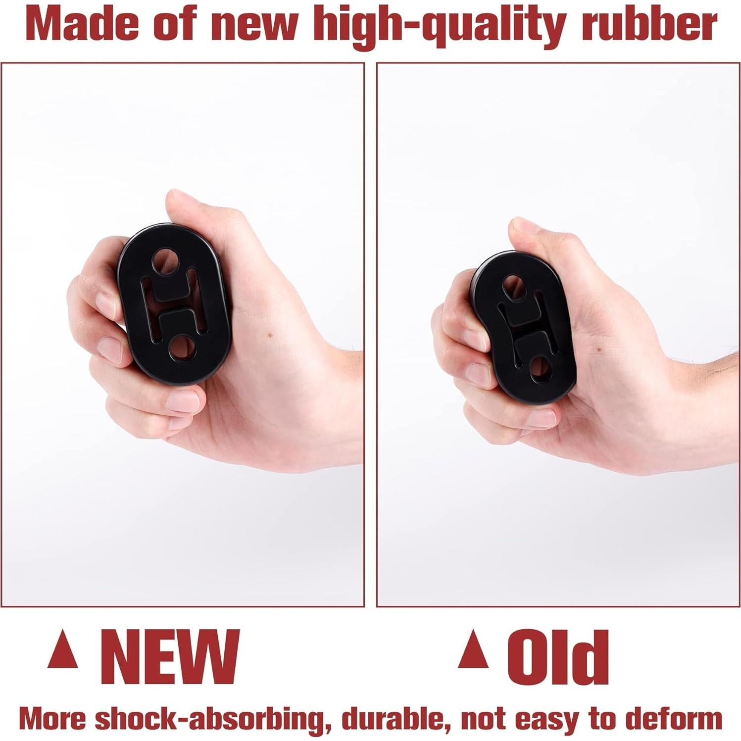 Soporte de Escape de Goma SINGARO 2PCS Negro 12mm