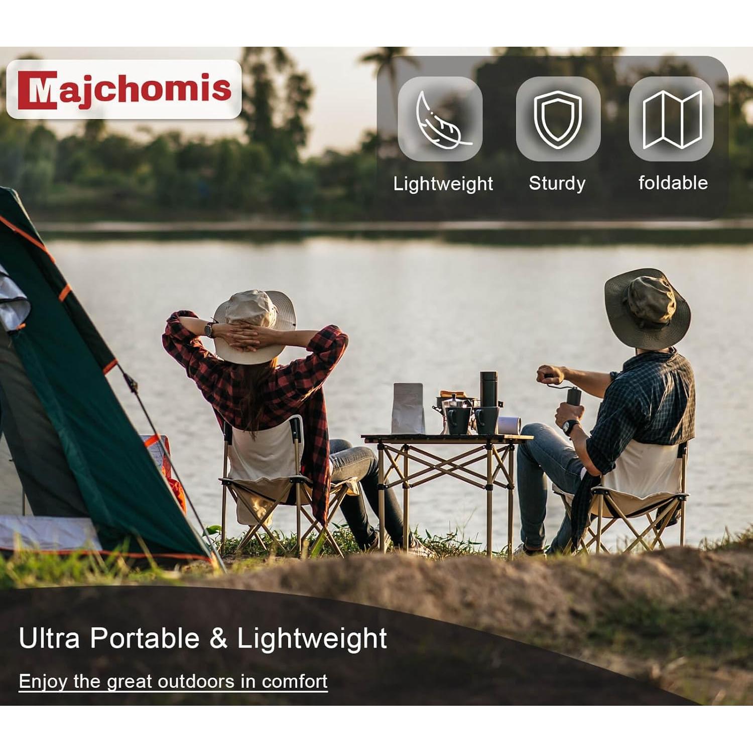 Mesa de Camping Plegable Majchomis 52.8 cm Beige Ultra Ligera