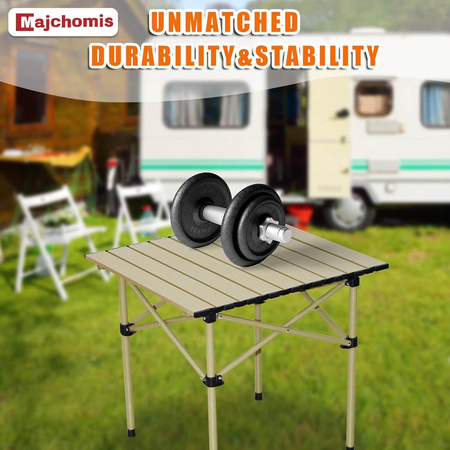 Mesa de Camping Plegable Majchomis 52.8 cm Beige Ultra Ligera