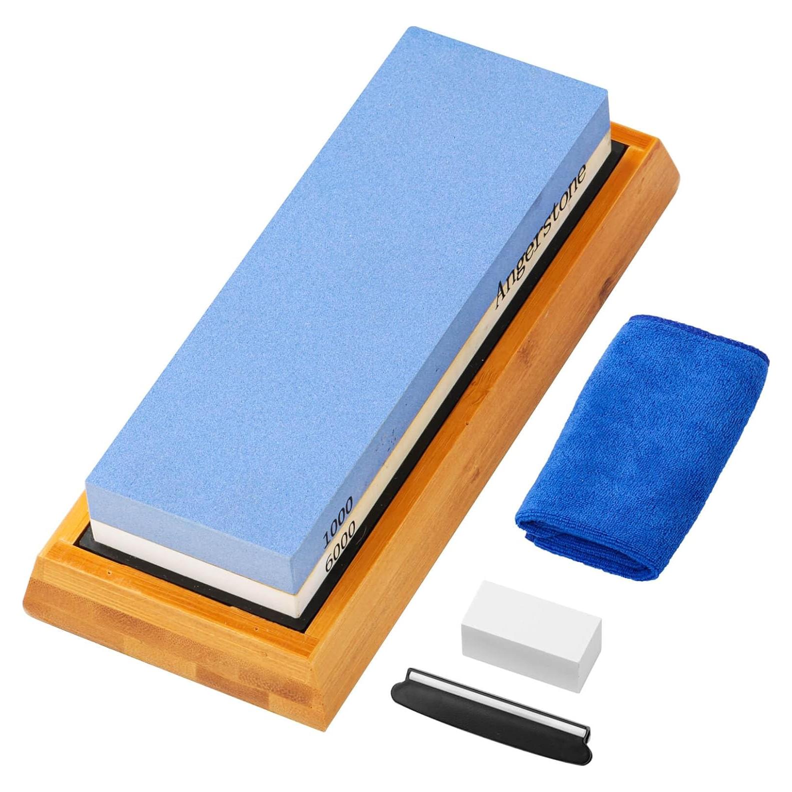 Piedra de Afilado Angerstone 1000/6000 con Base Antideslizante