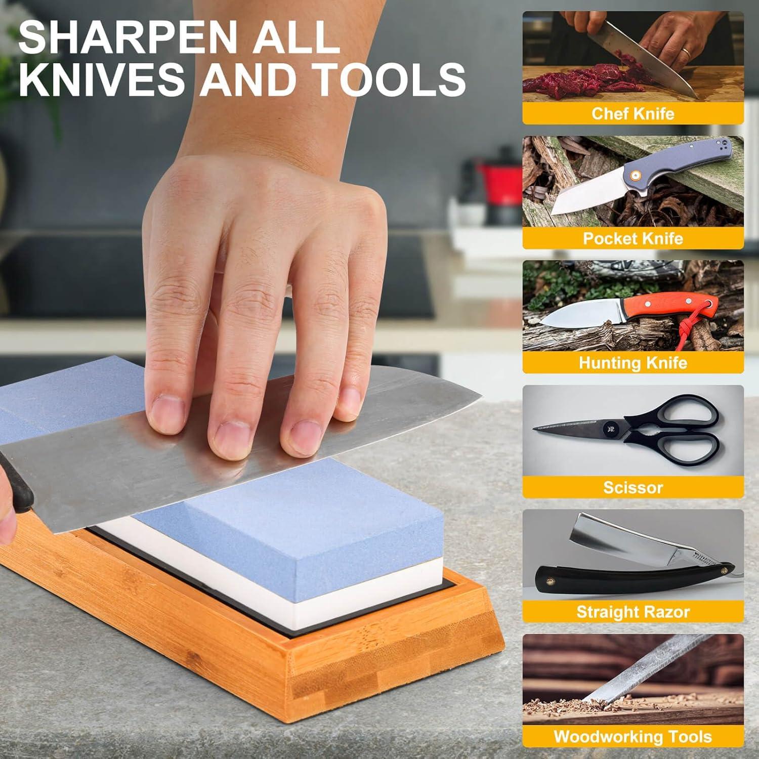 Piedra de Afilado Angerstone 1000/6000 con Base Antideslizante