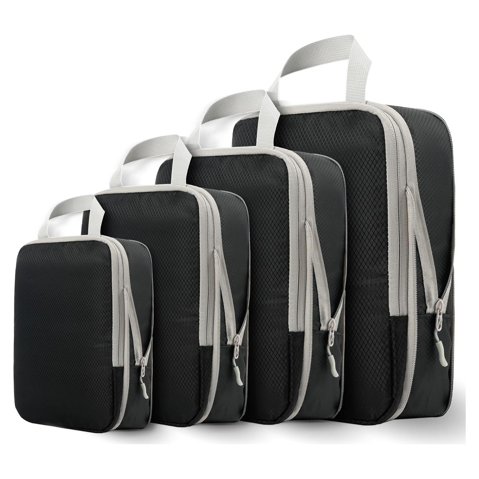 Cubos de Compresión SWEHOMLOL para Viajes - 4 Piezas, Negro