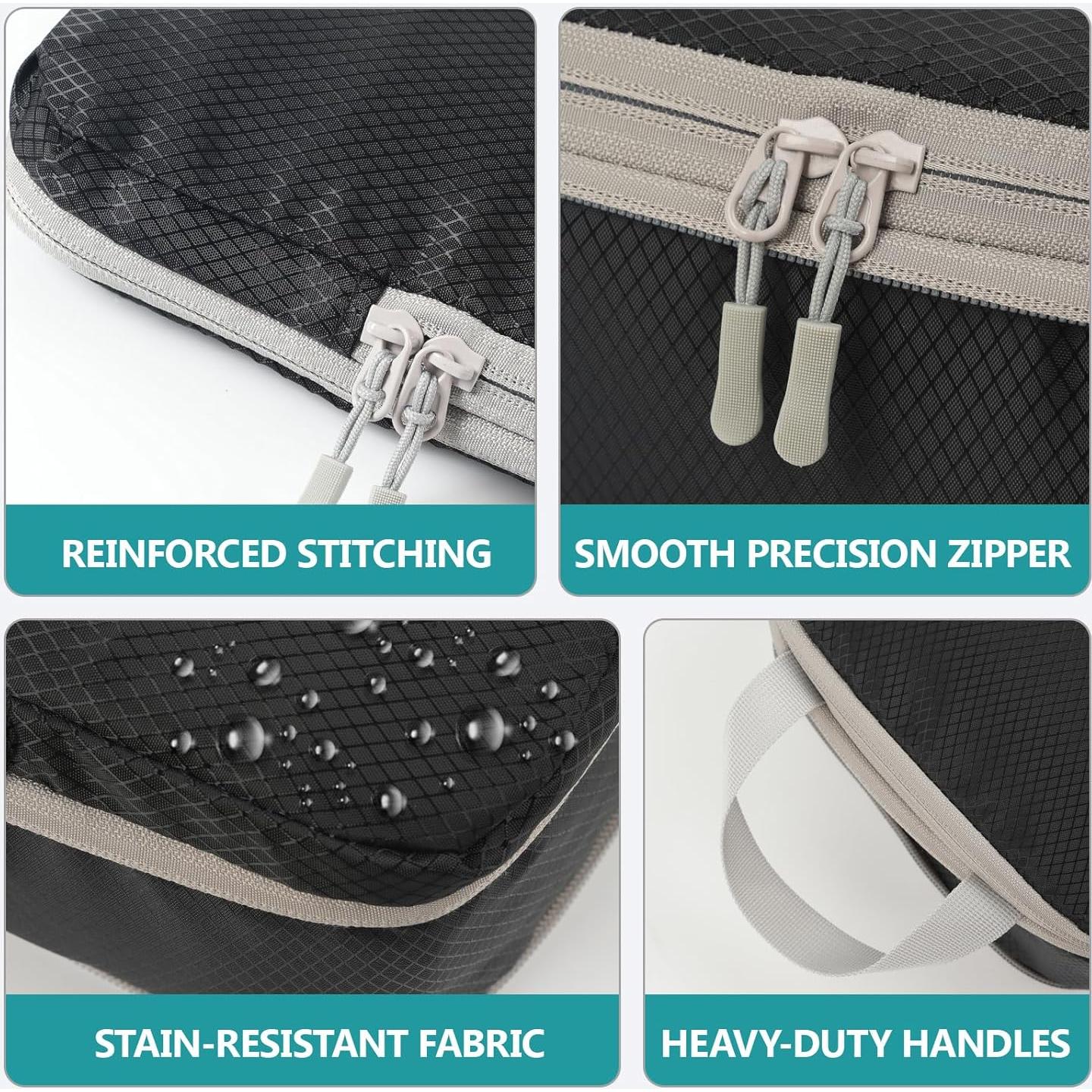 Cubos de Compresión SWEHOMLOL para Viajes - 4 Piezas, Negro