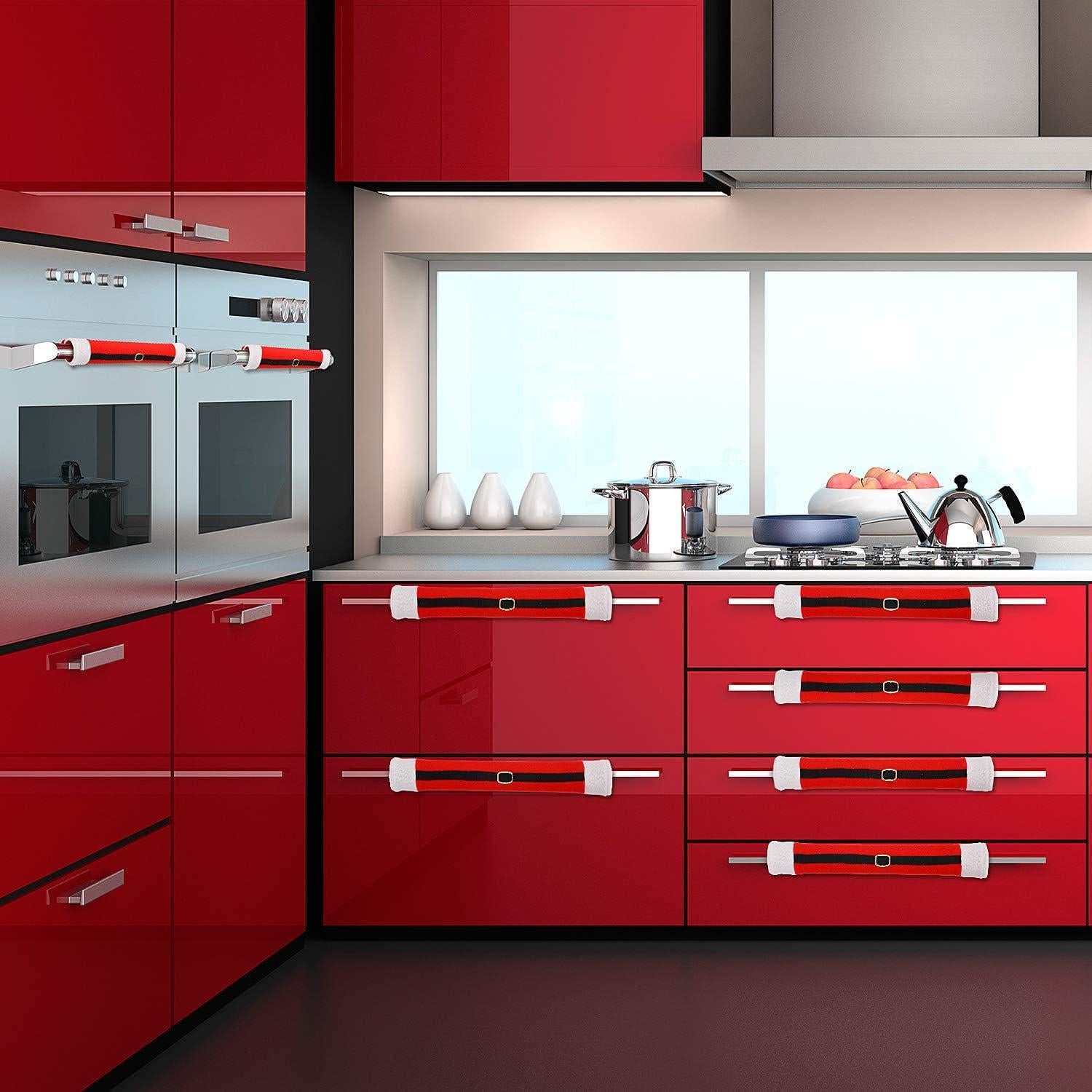 6 Fundas para Manijas de Refrigerador Boao Navidad Cinturones