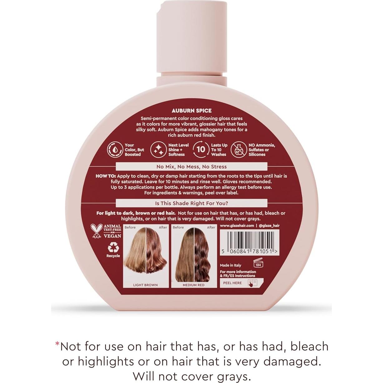 Glaseado Color Acondicionador Brillante Glaze 181 g - Especia Castaña