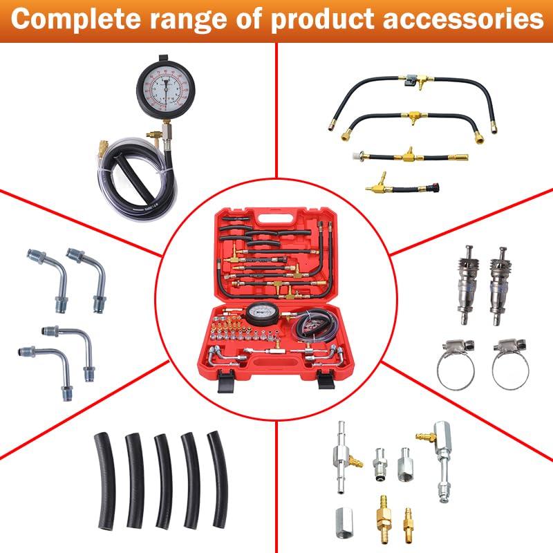 Kit de Prueba de Presión de Inyección de Combustible ZJERYL 0-10 Bar