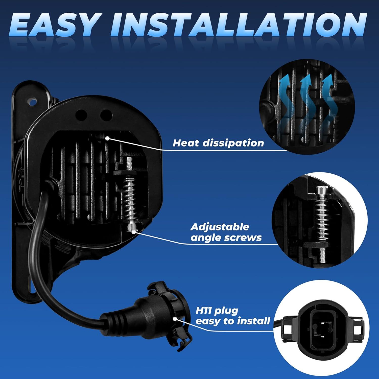 Luces Antiniebla LED YUDE para Jeep Wrangler JK JL 2013-2024