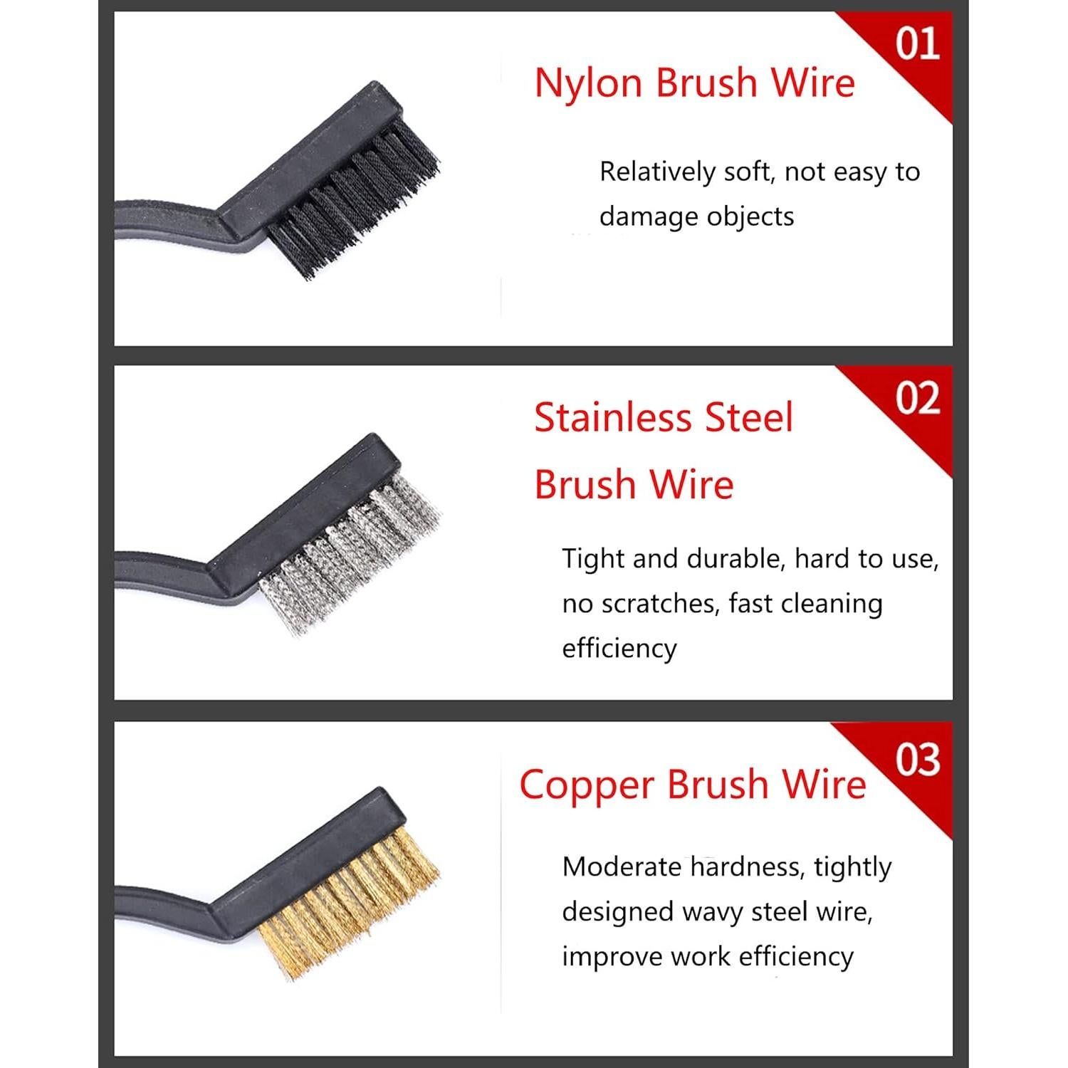 Juego de 3 Cepillos de Alambre Mini Shindamatt 17.78 cm