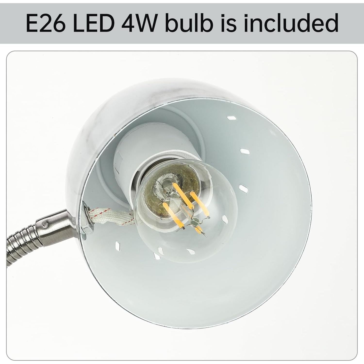 Lámpara de Escritorio CONCA E26 LED Flexible 25.9x13.5cm Negro