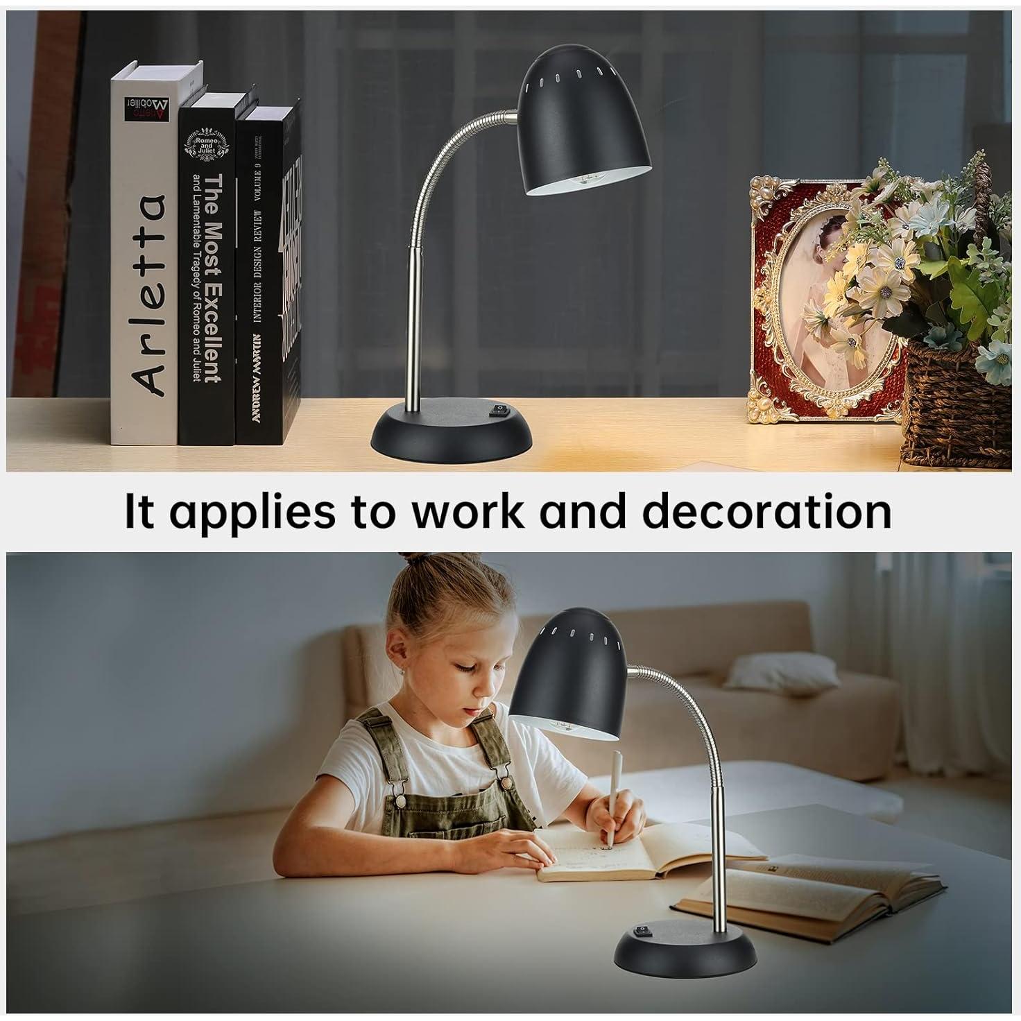 Lámpara de Escritorio CONCA E26 LED Flexible 25.9x13.5cm Negro