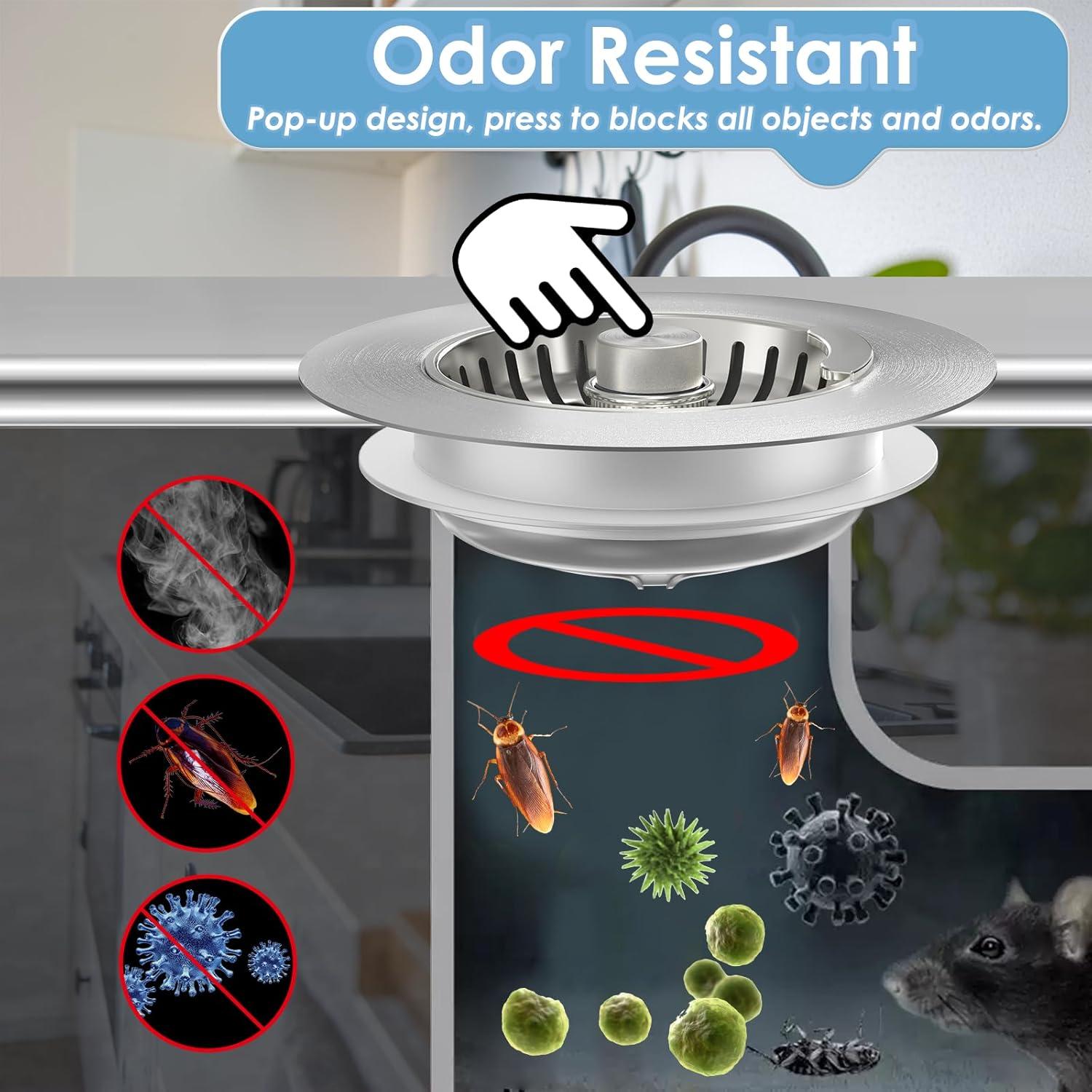 Filtro de Drenaje de Fregadero Semour 3 en 1 Acero Inoxidable