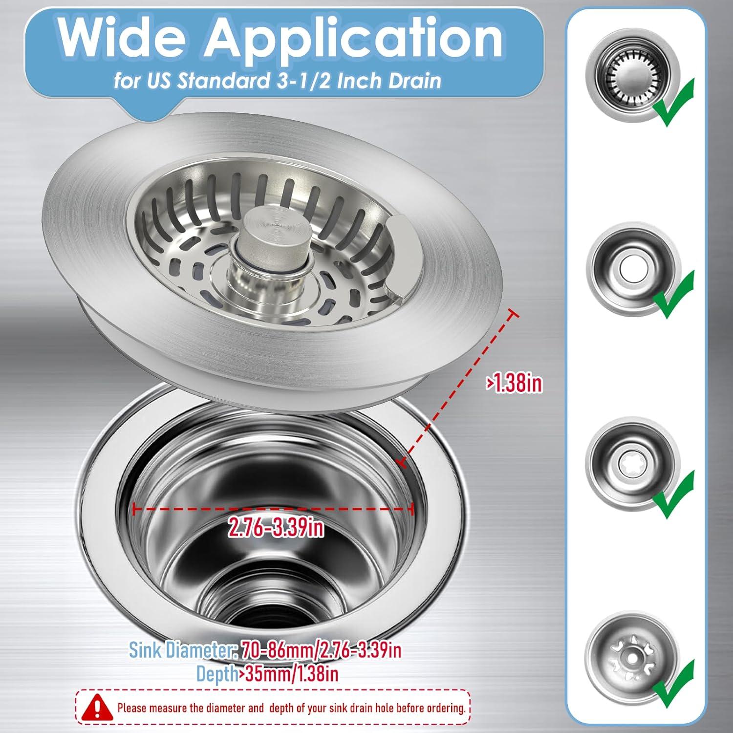 Filtro de Drenaje de Fregadero Semour 3 en 1 Acero Inoxidable