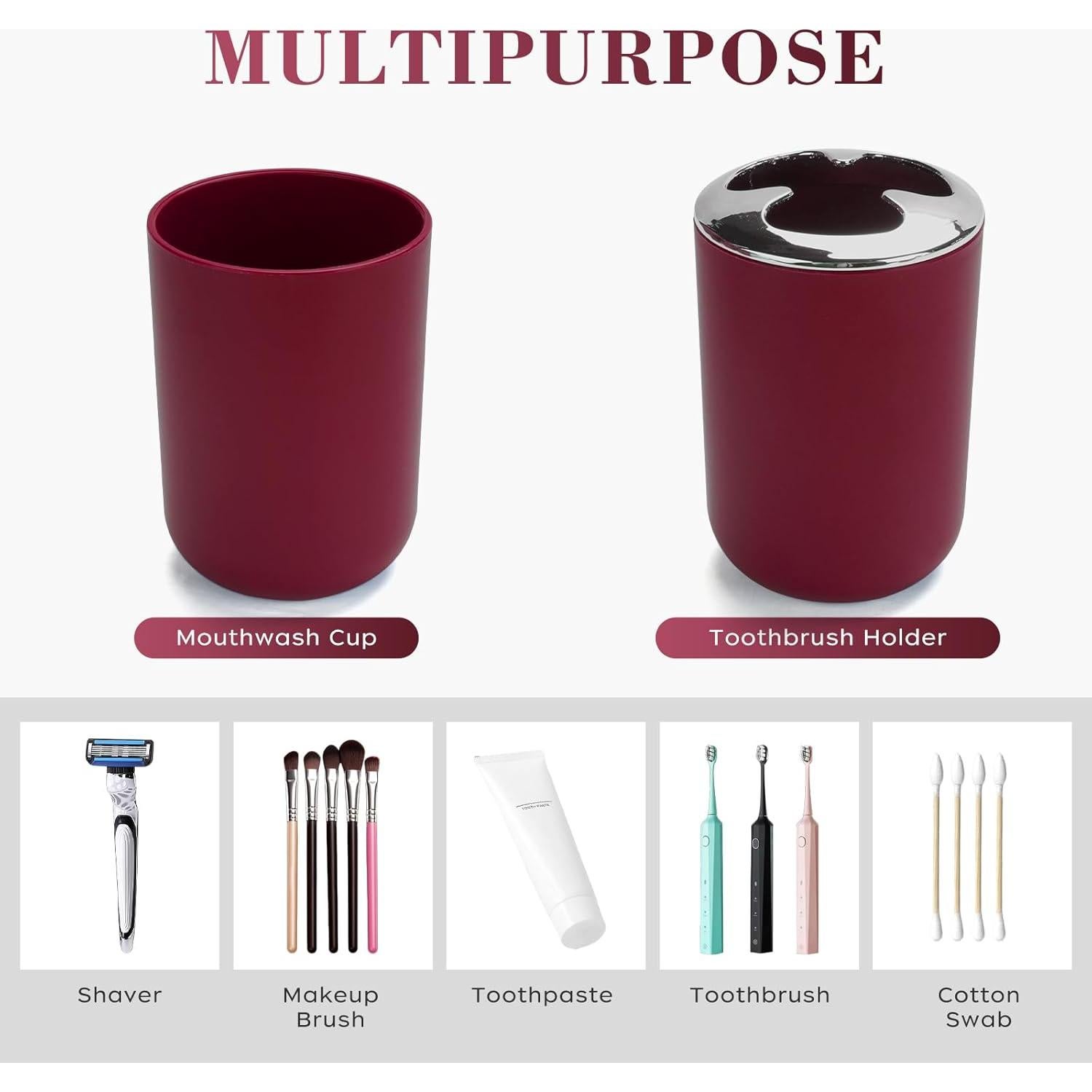 Juego de Accesorios de Baño Burdeos 4 Piezas CDorigin