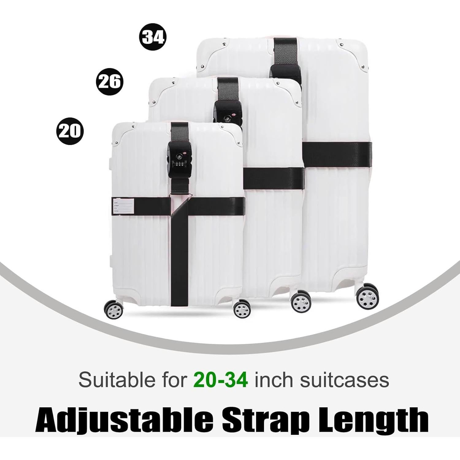 Correas de Equipaje Stargaz Aprobadas por TSA Ajustables Negro