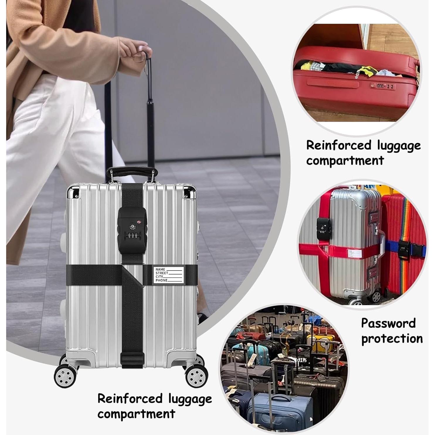 Correas de Equipaje Stargaz Aprobadas por TSA Ajustables Negro