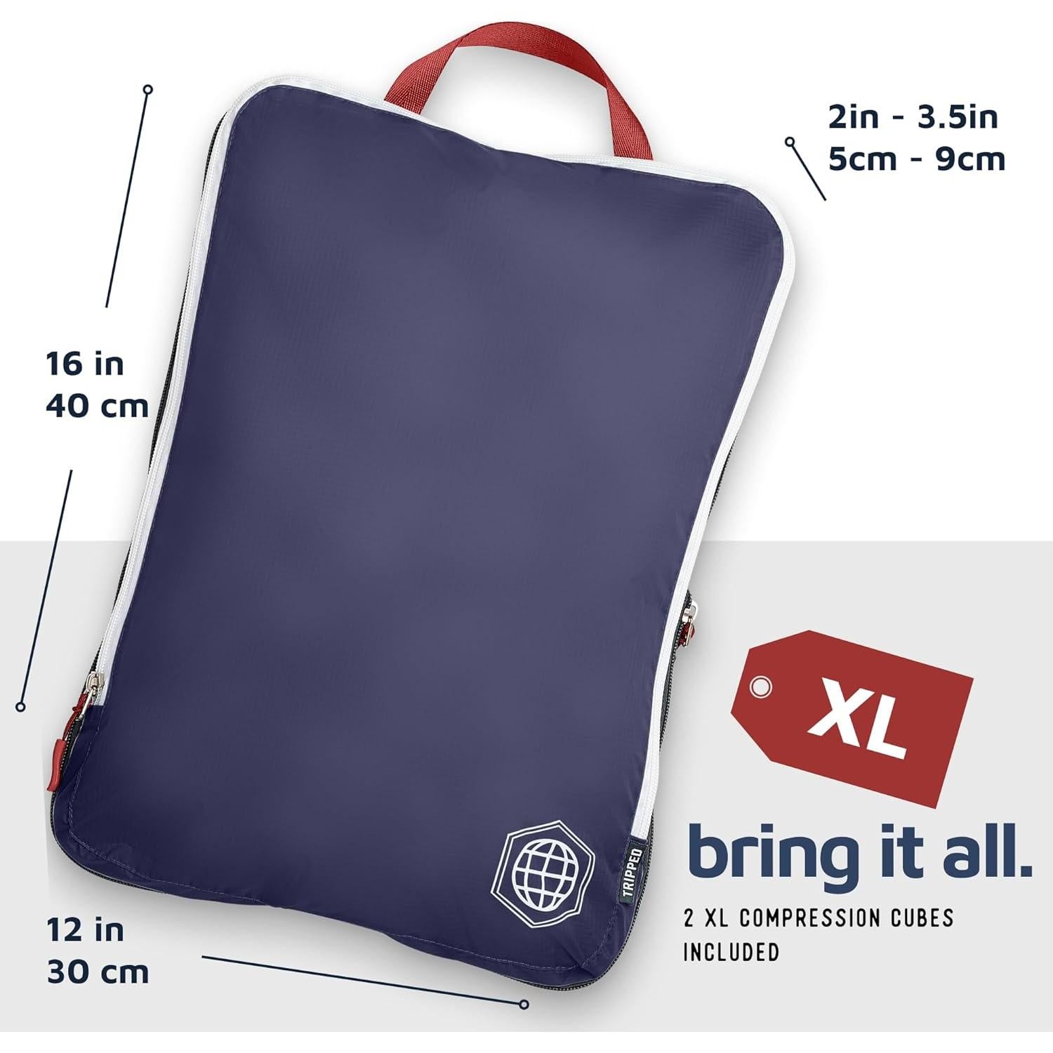 Juego de 6 Cubos de Compresión Extra Grande TRIPPED Travel Gear