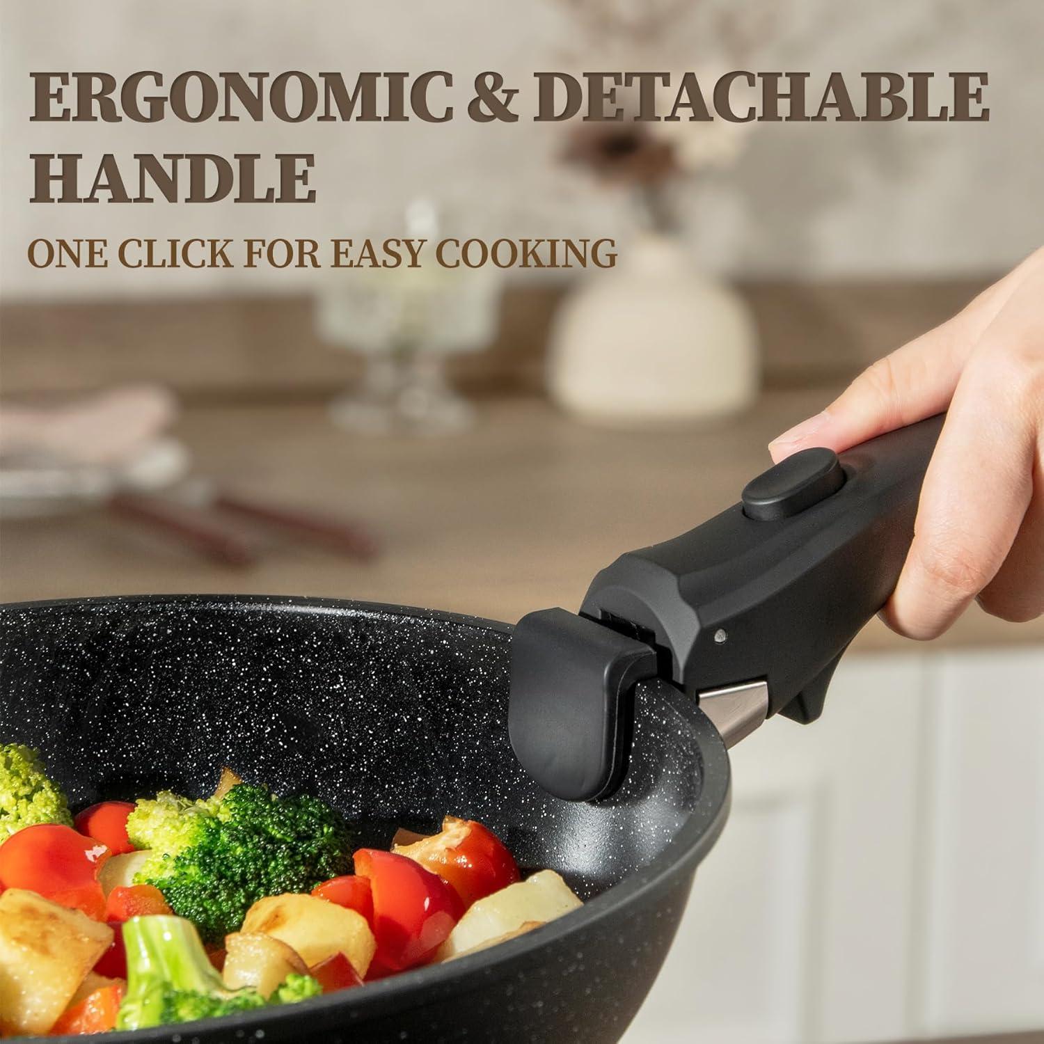 Juego de Utensilios de Cocina 23Pcs Coicur Antiadherente Negro