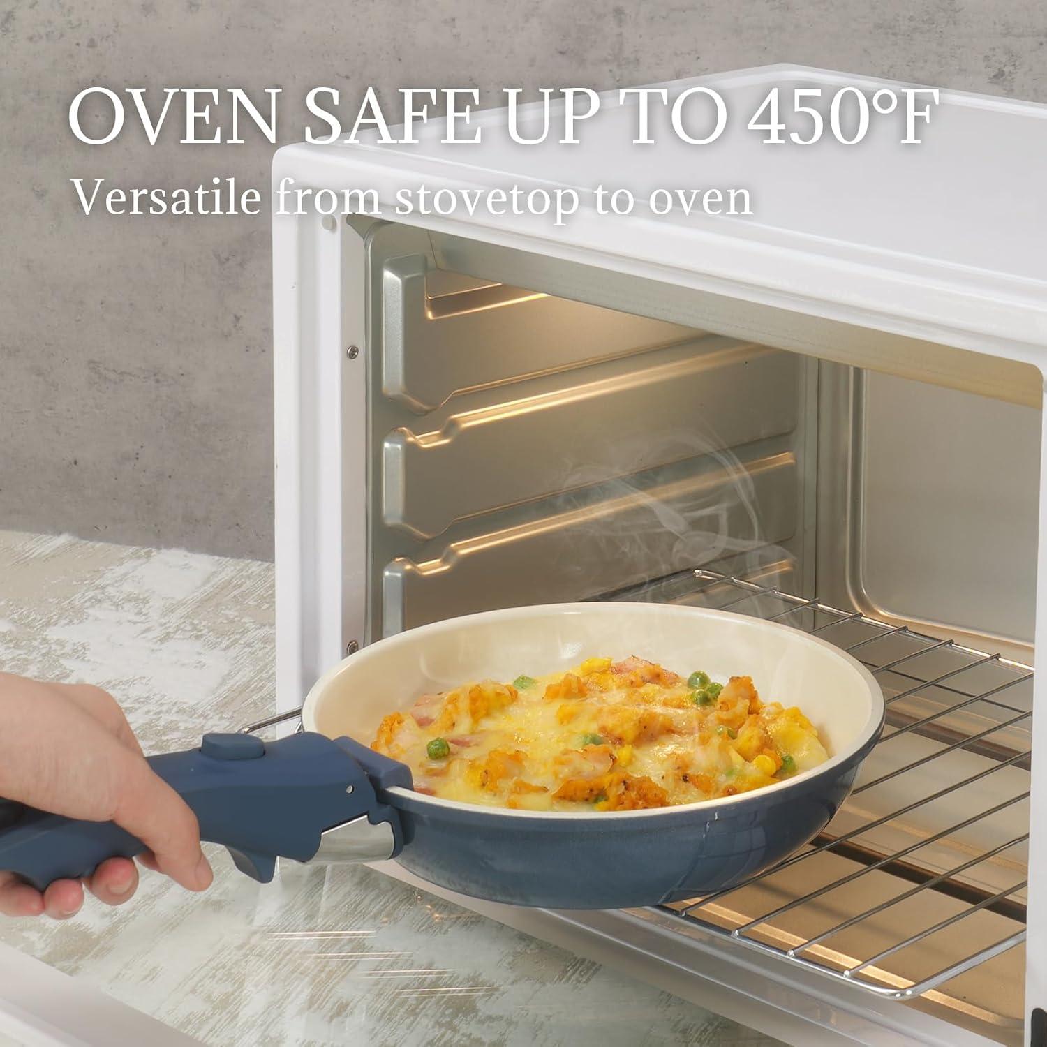 Juego de Utensilios de Cocina 8Pcs Coicur Cerámica Antiadherente Azul