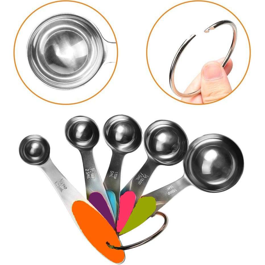 Juego de Cucharas Medidoras Acero Inoxidable Fsdifly 5 Pzs