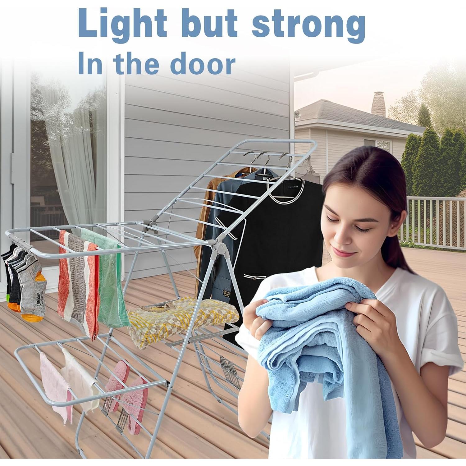 Secador de Ropa Plegable SONWIN 2 Niveles Acero Inoxidable