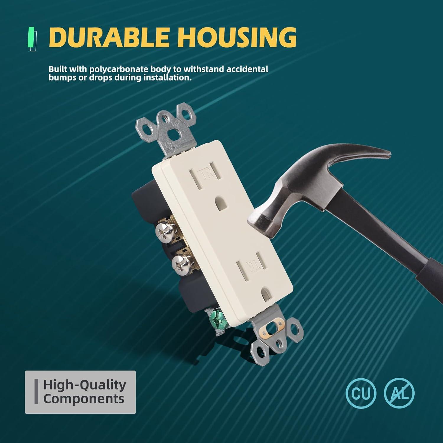 Paquete de 10 Receptáculos Decorativos TOPELER 15A 125V