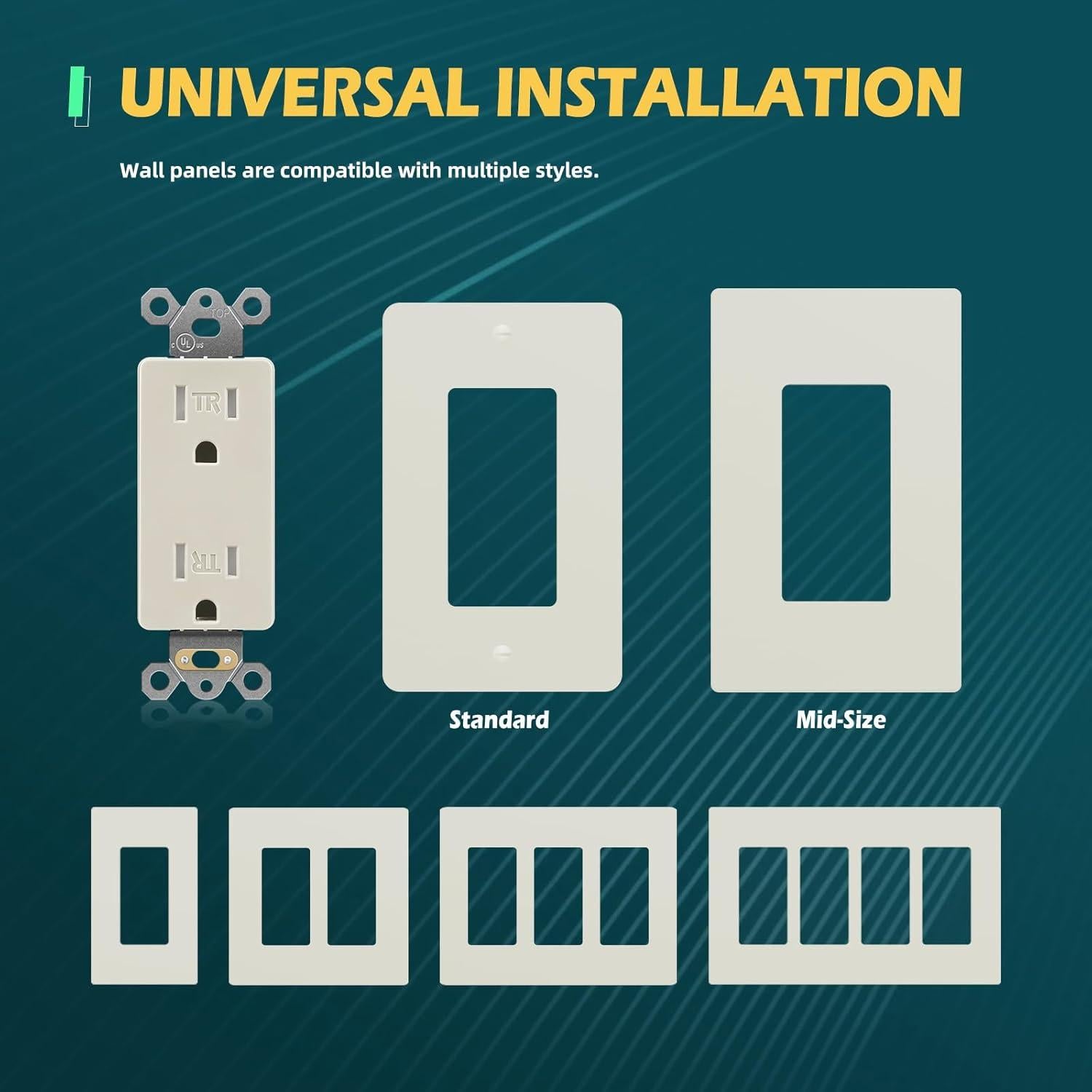 Paquete de 10 Receptáculos Decorativos TOPELER 15A 125V